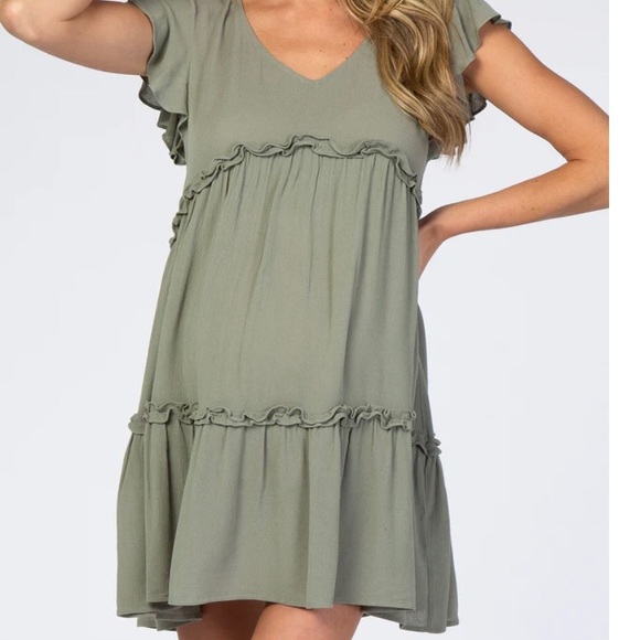 PinkBlush Maternity Ruffle Mini Dress - Picture 2 of 5